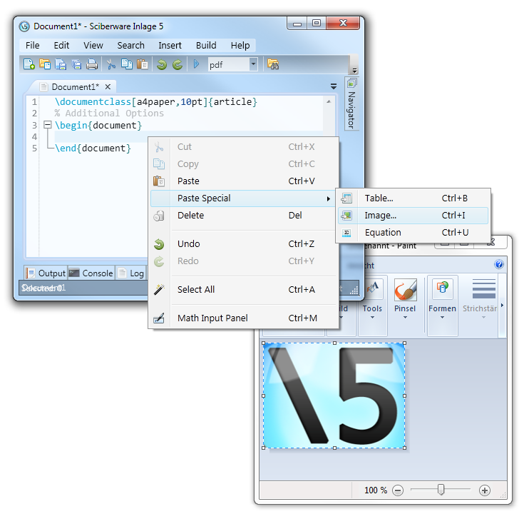 Paste images from Paint, Photoshop, Gimp, ... Paste Images